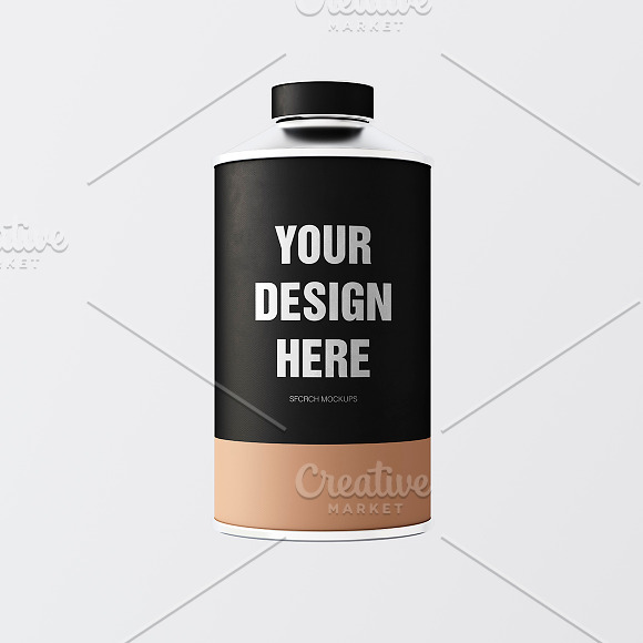 Black Matte Color Metal Jar 3in1 in Product Mockups - product preview 2