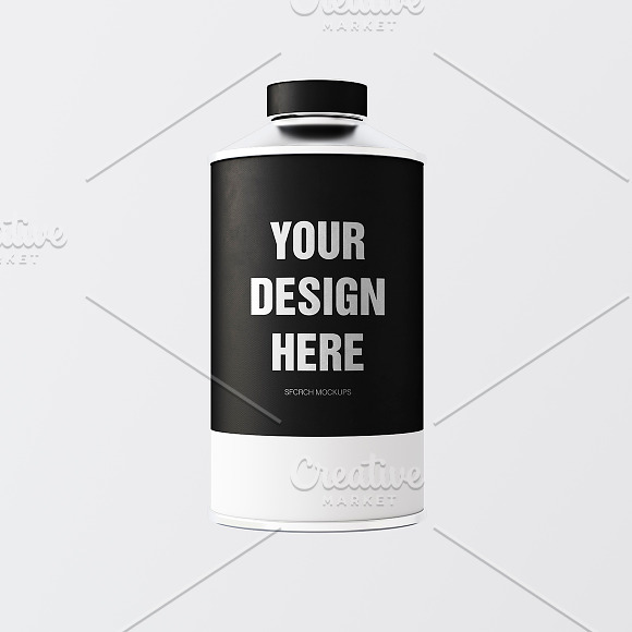 Black Matte Color Metal Jar 3in1 in Product Mockups - product preview 3