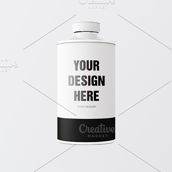 White Matte Color Metal Jar 3in1 in Product Mockups - product preview 2