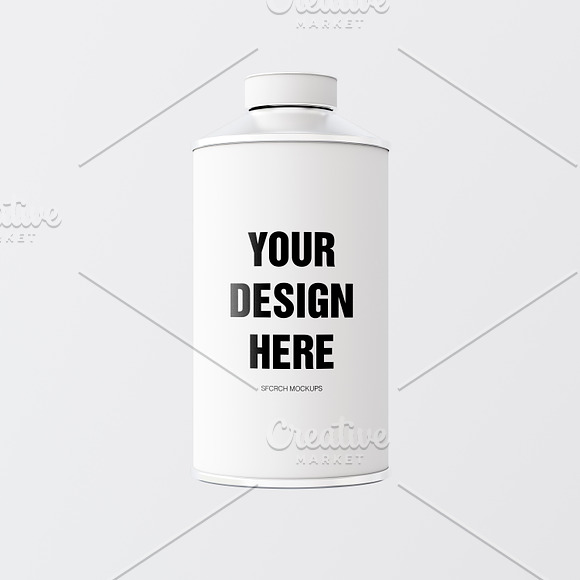 White Matte Color Metal Jar 3in1 in Product Mockups - product preview 3