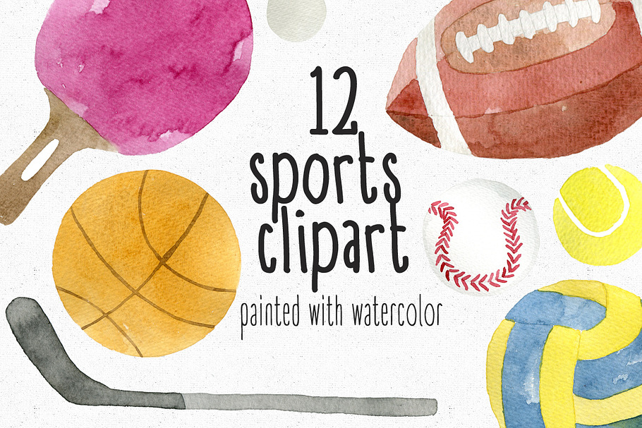 Watercolor Sports Clipart