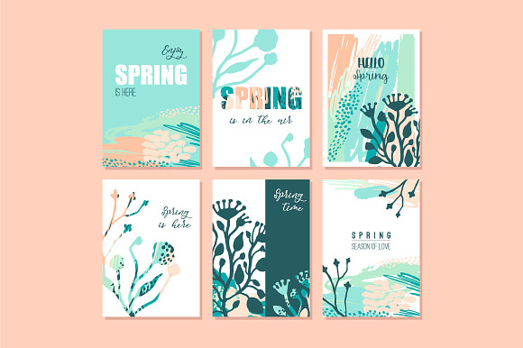 Hello spring! 24 creative art cards. in Illustrations - product preview 4