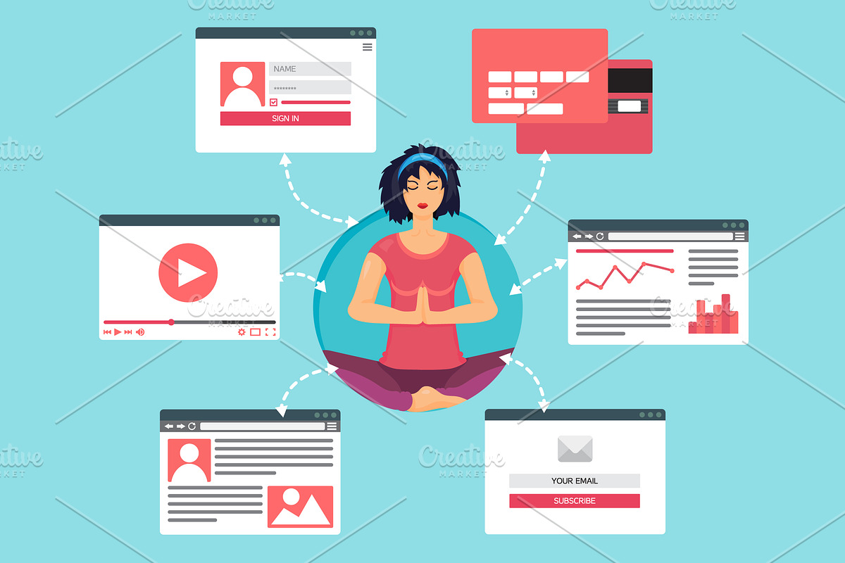 Online Yoga Webinar in Illustrations - product preview 8