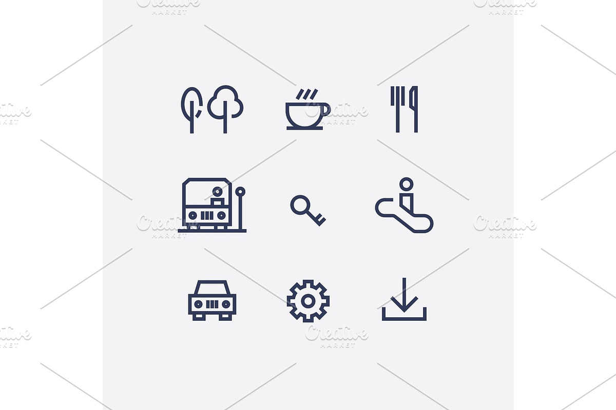 A collection of abstract wayfinding pictograms in Illustrations - product preview 8