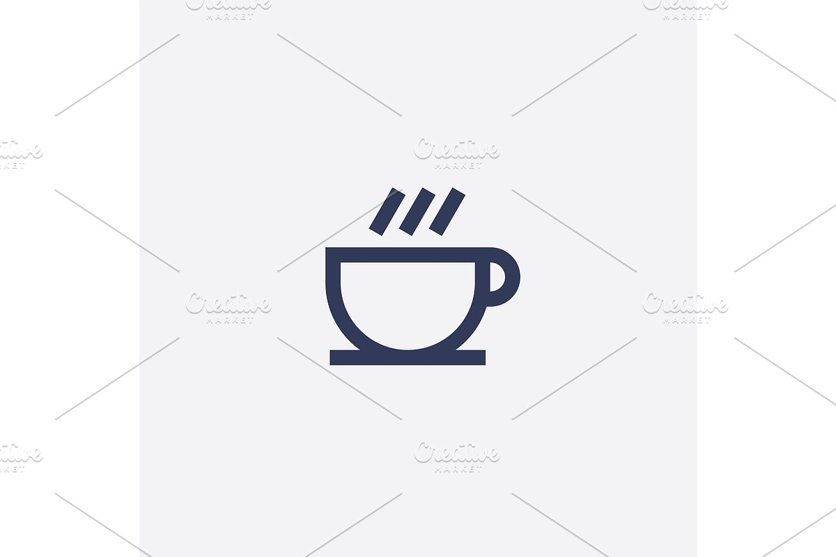 Abstract vector coffee or tea cup icon in Illustrations - product preview 8