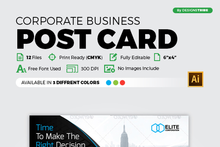 Post Card 9 in Postcard Templates - product preview 8