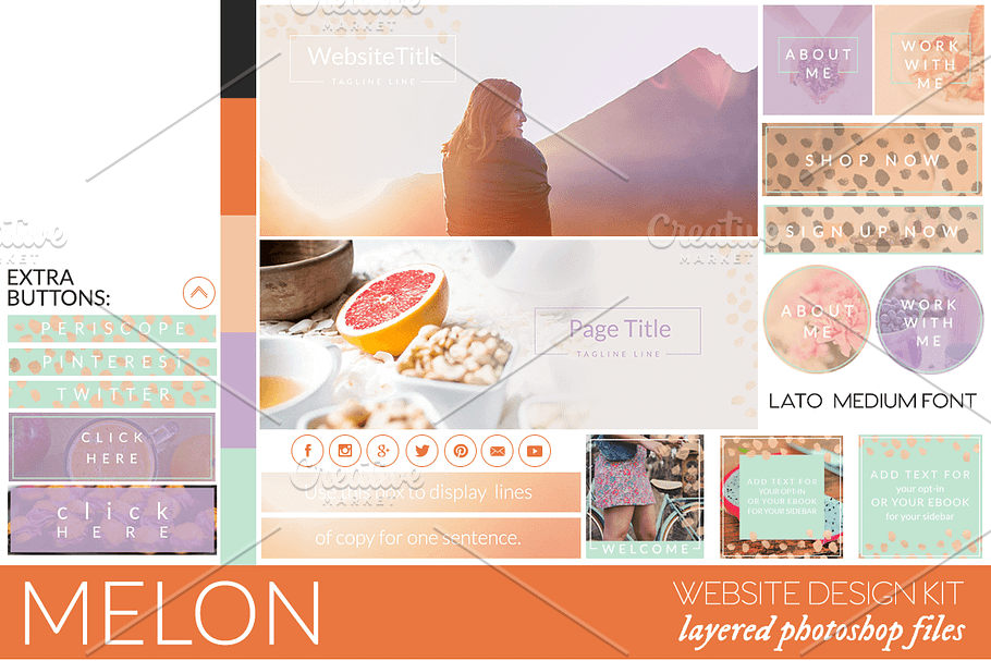 Melon Website/Blog Kit in Website Templates - product preview 8