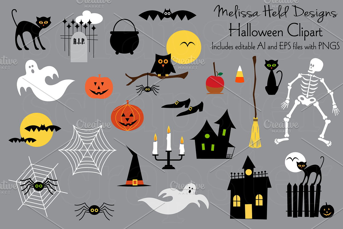 Halloween Clipart in Illustrations - product preview 8