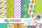 Kids Seamless Patterns - Monsters