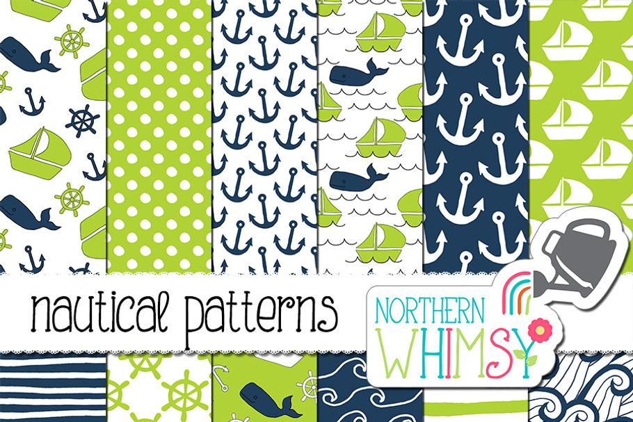 Navy and Lime Nautical Patterns in Patterns - product preview 8