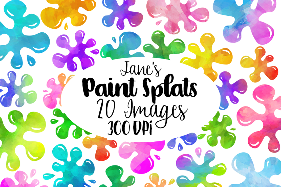 Watercolor Paint Splats Clipart