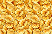 Placer of old golden coins