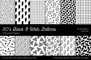 80's Black & White Digital Papers