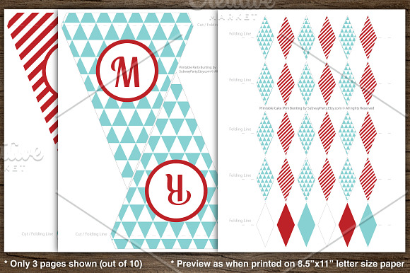 Aqua Red Merry Xmas Banner in Templates - product preview 2