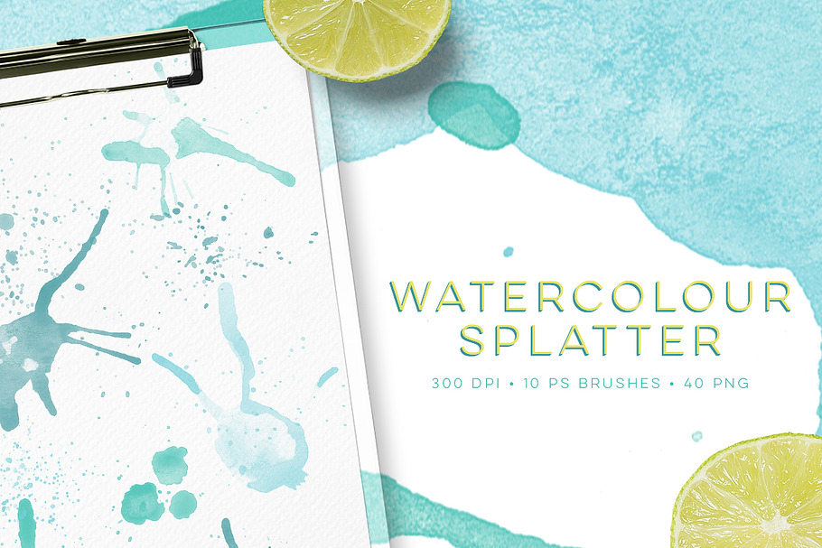 Watercolour splatter PS Brushes in Photoshop Brushes - product preview 8