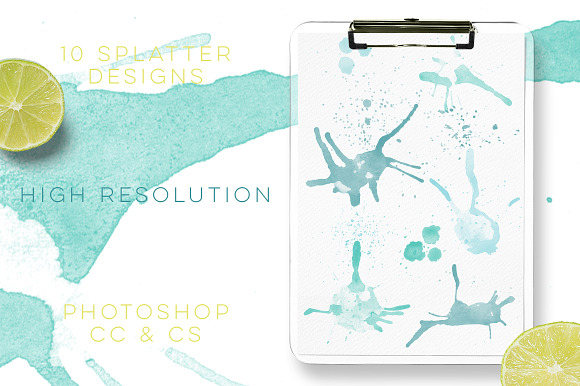 Watercolour splatter PS Brushes in Photoshop Brushes - product preview 1