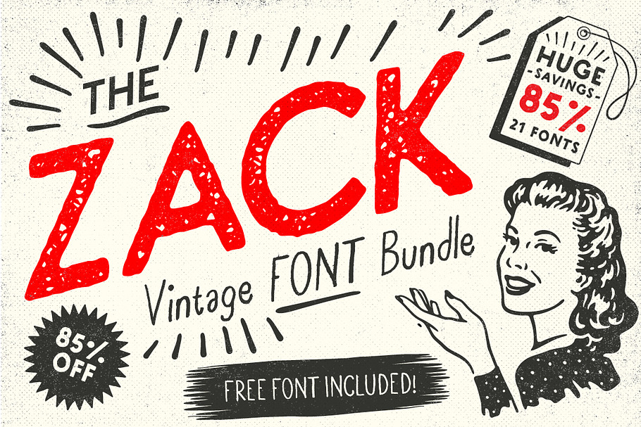 ZACK Vintage Font Bundle