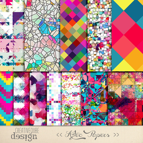 Aztec Triangle Digital Paper in Patterns - product preview 1