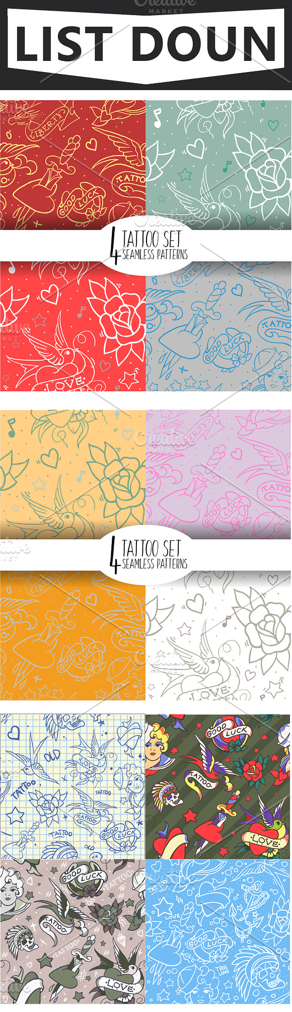 Big Tattoo SET in Illustrations - product preview 1