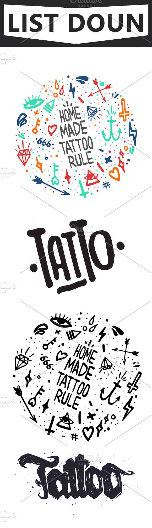 Big Tattoo SET in Illustrations - product preview 5