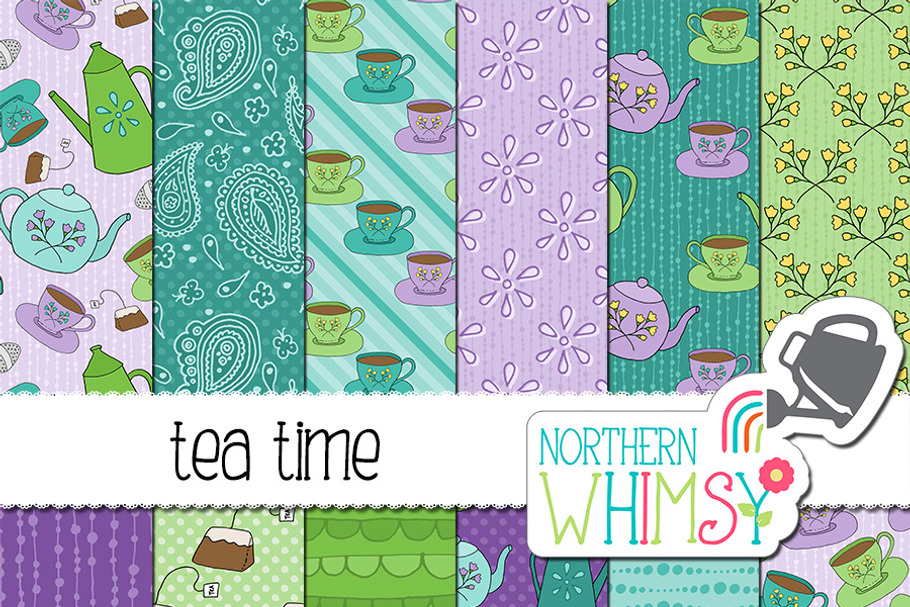 Tea Time Seamless Patterns
