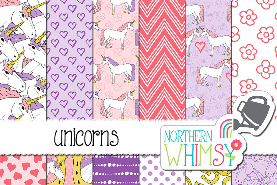 Unicorn Patterns - Pink & Purple
