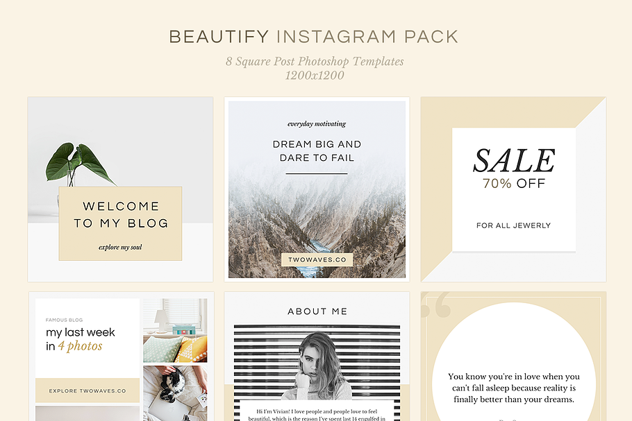 Beautify Instagram Pack in Instagram Templates - product preview 8