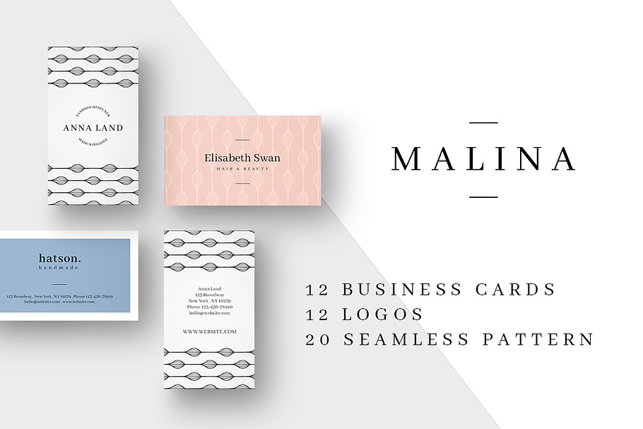 MALINA Business Cards + Logos in Business Card Templates - product preview 8