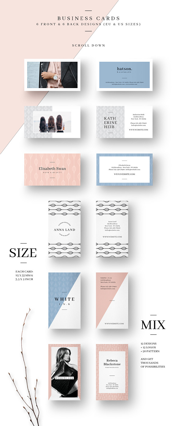 MALINA Business Cards + Logos in Business Card Templates - product preview 4