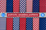 Patriotic set seamless patterns B