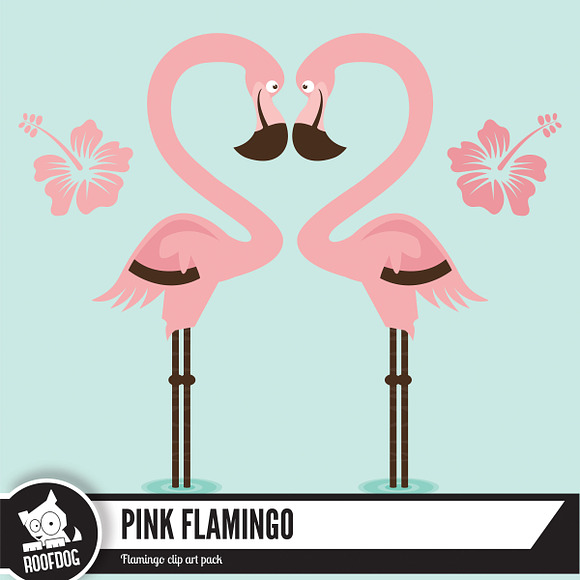 Summer Flamingo Clip art in Illustrations - product preview 1