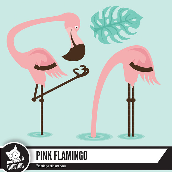Summer Flamingo Clip art in Illustrations - product preview 2