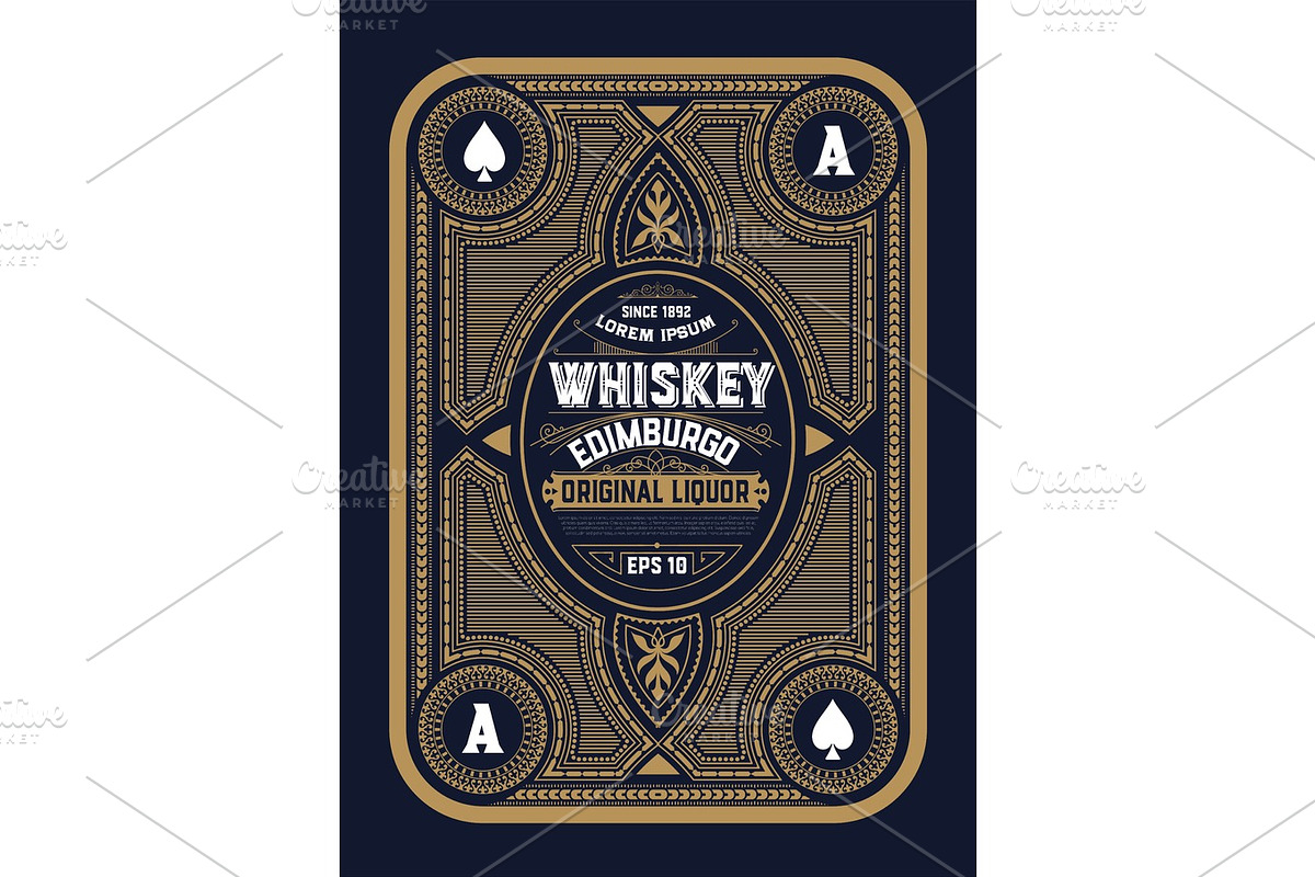 Whiskey label in Illustrations - product preview 8