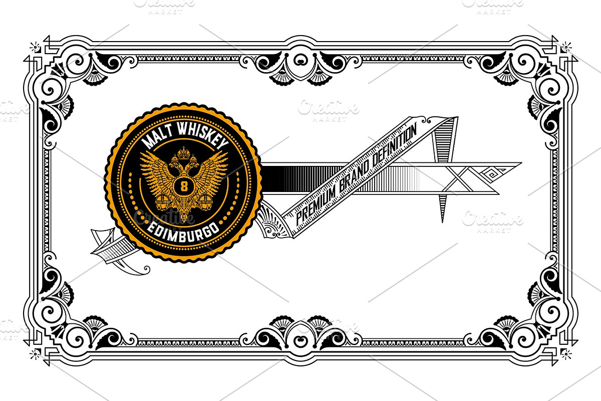 Retro banner with logo in Illustrations - product preview 8