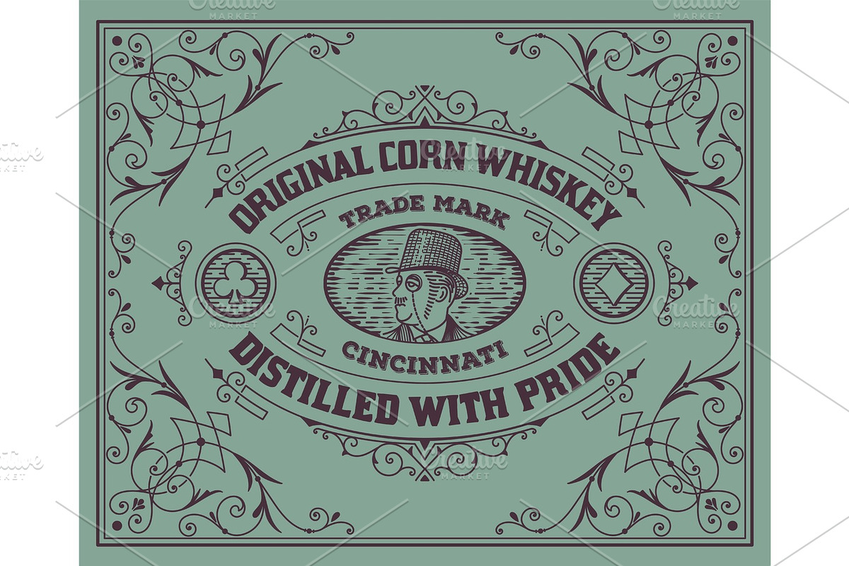 Old  label design. Western style in Illustrations - product preview 8