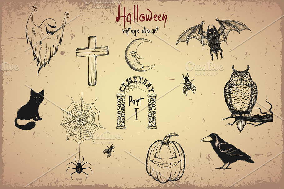 Halloween objects in Illustrations - product preview 8