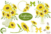 Sunflower Garden Clipart 1416