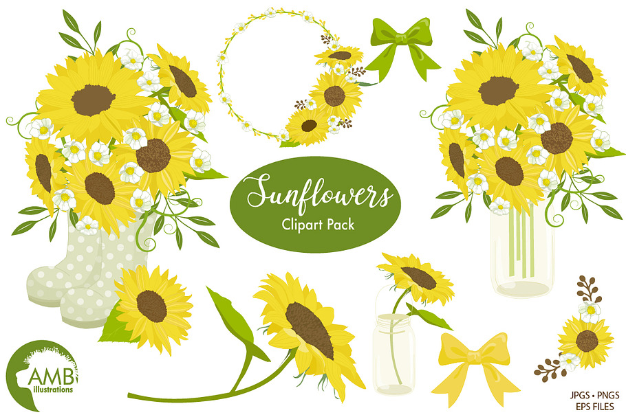 Sunflower Garden Clipart 1416