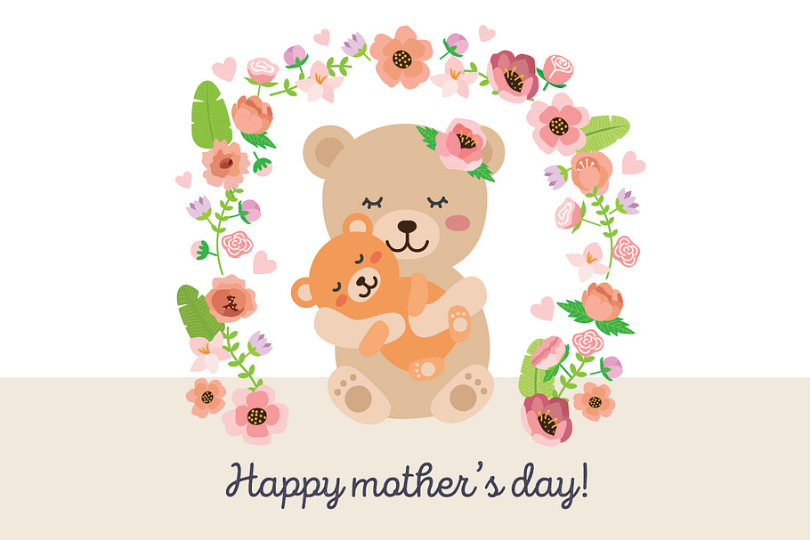 Mother's day - mama bear vector     