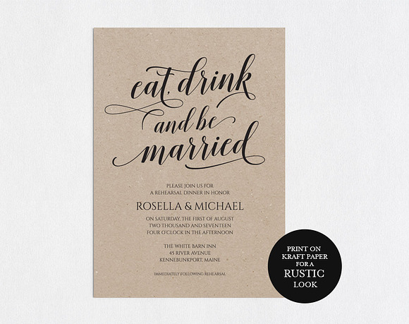 Rehearsal Dinner Invitation SHR52 in Wedding Templates - product preview 1