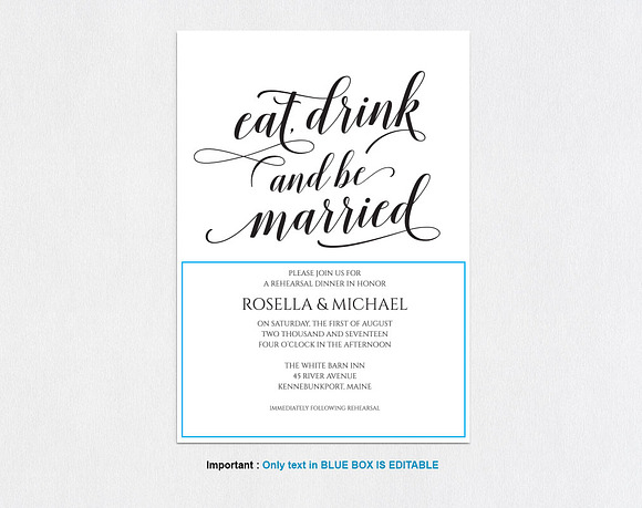 Rehearsal Dinner Invitation SHR52 in Wedding Templates - product preview 2