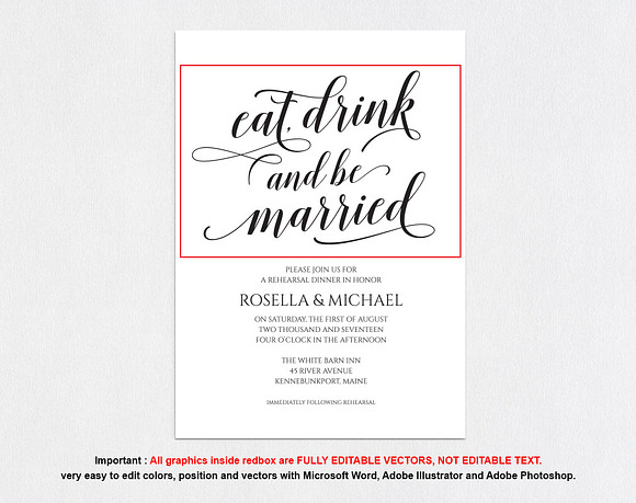 Rehearsal Dinner Invitation SHR52 in Wedding Templates - product preview 4