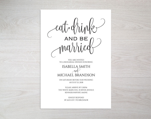 Rehearsal Dinner Invitation SHR53 in Wedding Templates - product preview 2