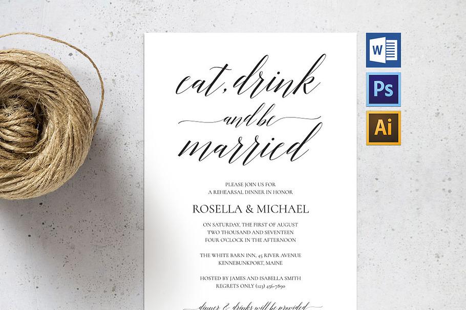 Rehearsal Dinner Invitation SHR54 in Wedding Templates - product preview 8
