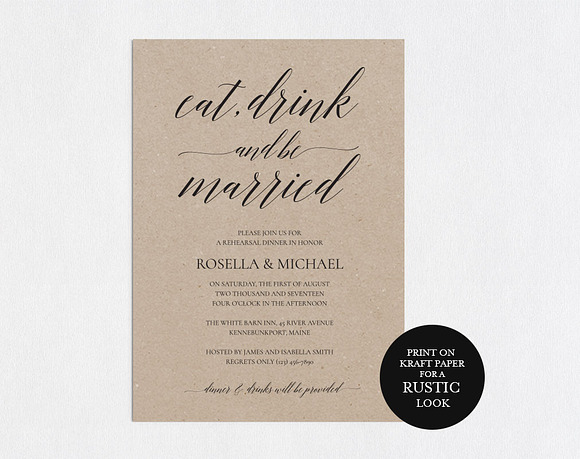 Rehearsal Dinner Invitation SHR54 in Wedding Templates - product preview 1