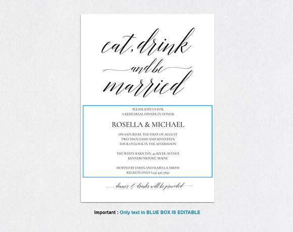 Rehearsal Dinner Invitation SHR54 in Wedding Templates - product preview 3