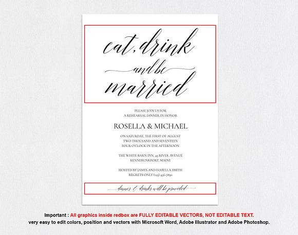 Rehearsal Dinner Invitation SHR54 in Wedding Templates - product preview 4