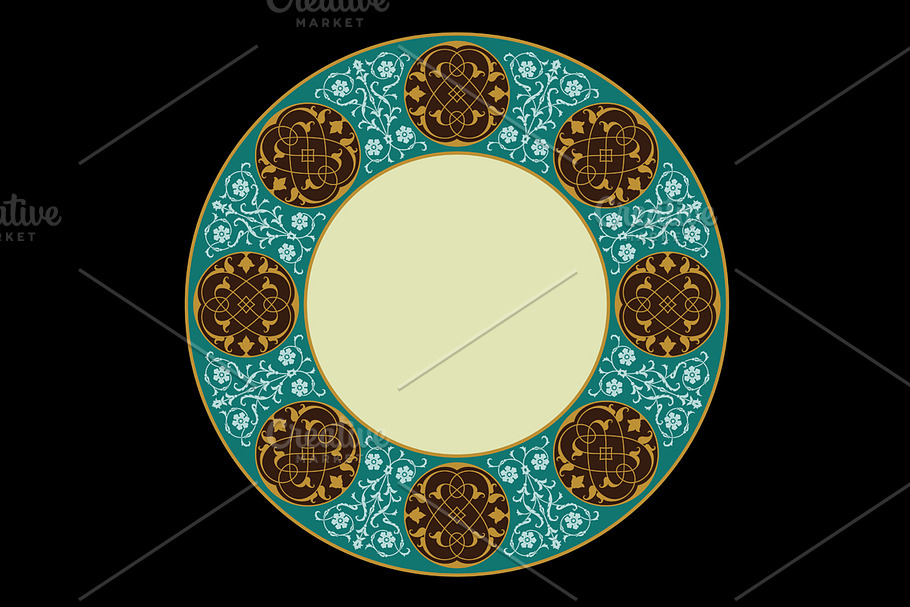Vintage Floral Circle Frame in Card Templates - product preview 8