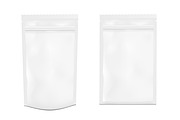 White plastic packaging with zipper