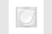 Vector illustration of white condom.